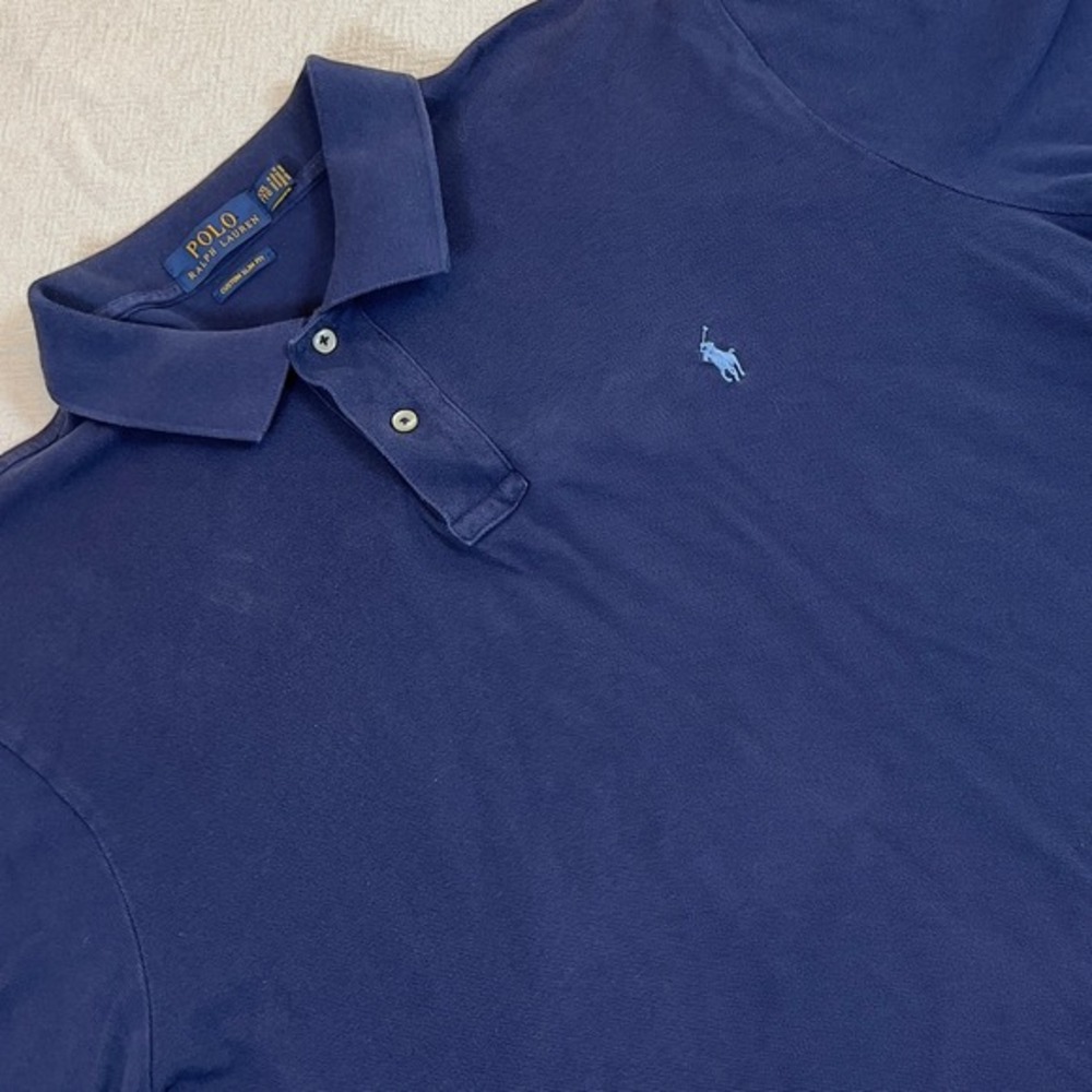 Polo Ralph Lauren Custom Slim Fit Blue‎ Polo Shirt Men's Size XXL